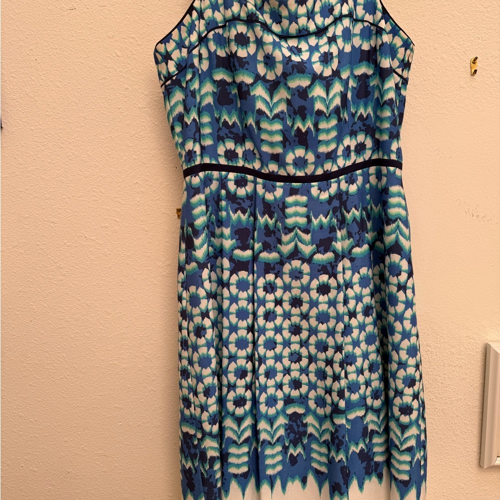 Adrianna Papell Blue Cowl Neck Sleeveless Midi Dress
